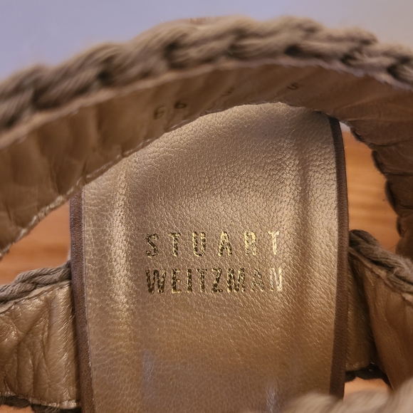 Stuart Weitzman Braided Wedge Sandals - Beige/khaki - Picture 5 of 11